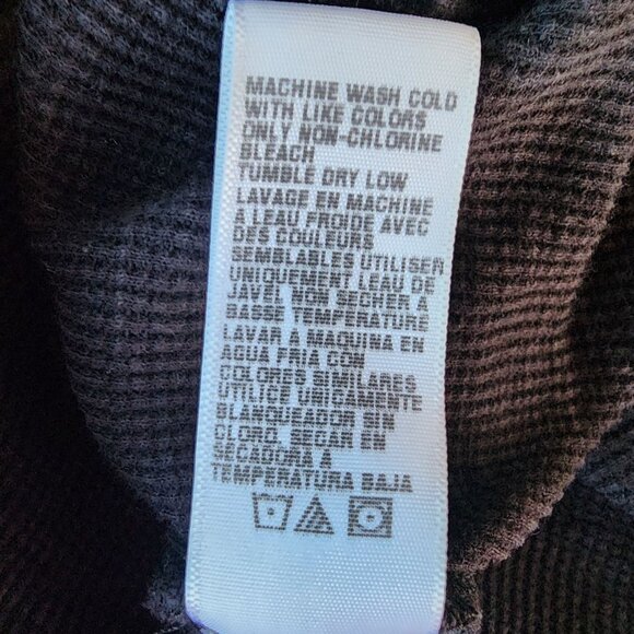 James Perse Standard Womens Large / 3 Top Waffle Knit Black Thermal Long Sleeve - Picture 8 of 9